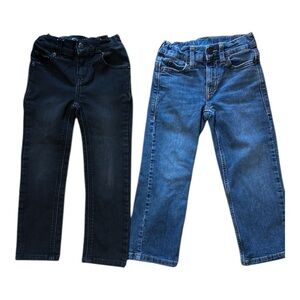 2 pairs of children’s size 4 jeans slim black wonder nation & denim thereabouts